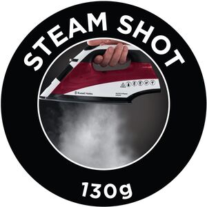2400W Auto Steam Iron Red - Red by Russell Hobbs
