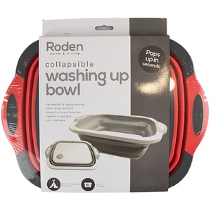 Collapsible Washing Up Bowl and Chopping Board - Red by Roden