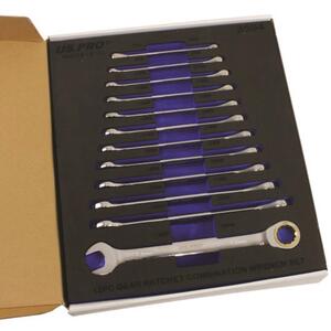US PRO INDUSTRIAL 12pc Ratchet Spanner Set Gear ratchet Combination Wrench 3594 - Silver by US PRO