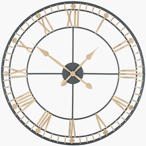 Minimalist Vintage Roman Numerals Wall Clock - Gold & Black by Pacific Lifestyle