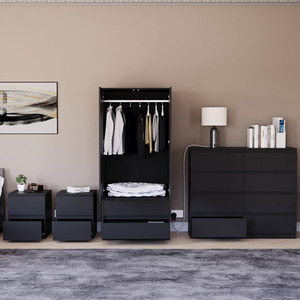 Denver Bedroom Set (2 Drawer Bedside(x2), 8 Drawer Chest, 2 Door Wardrobe) by Vida Designs