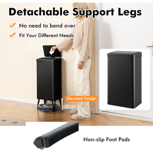 50L Automatic Motion Sensor Garbage Bin - Black by Costway