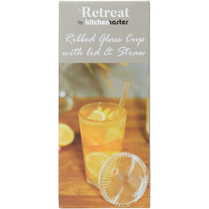 Glass Cup with Lid and Straw - Clear