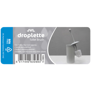 Droplette Design Plastic Lidded Bin - Grey / 1.10kg by JVL