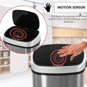 HOMCOM Sensor Waste Bin - Silver / 58l by HOMCOM