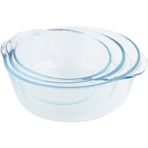 3 Piece Casserole Set - Transparent
