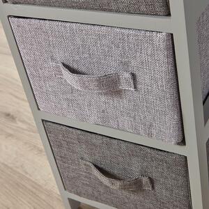 Home Source Metro 3 Fabric Drawer Chest Storage Unit - Grey - Grey by Home Source