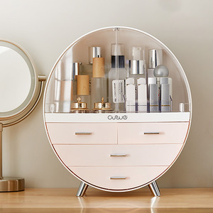 Round Cosmetic Organiser for Desktop Storage - Pink by komore