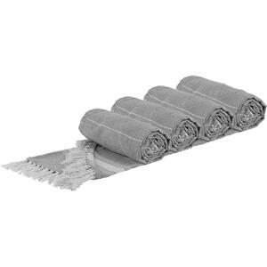 Nicola Spring Round Turkish Cotton Beach Towels - Grey - Pack of 4 - Grey by Nicola Spring