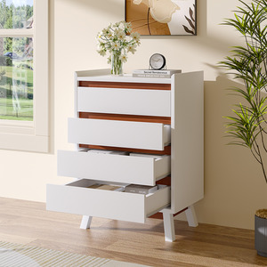 4-Tier Bedroom Chest Storage Cabinet - White / 60cm by Livingandhome