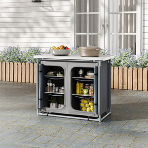 Portable Camping Kitchen Table with Storage Cabinet by Kidkid