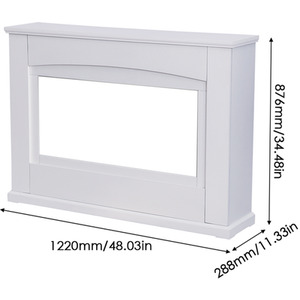 Electric Fireplace with Elegant Wooden Mantel - White by Kidkid