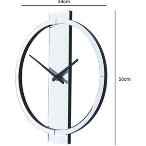 Round Modern Mirror Wall Clock - Clear by Vanity Living