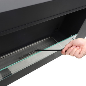 Stainless Steel Recessed Ethanol Fireplace - Black by Livingandhome