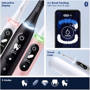 Oral-B iO6 Black Lava Pink Sand Electric Toothbrush Duo Pack - Black by Oral-B