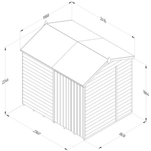 4LIFE Reverse Apex Shed 8x6 - With Base / 0 / 2 / Installation Included by Forest Garden