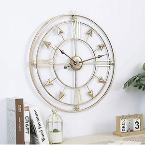 Golden Silent Wall Clock - Dark Gold by Livingandhome