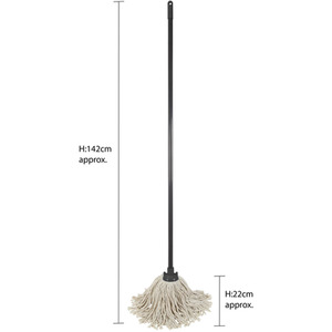 Pure Cotton Traditional String Floor Mop - Grey by JVL