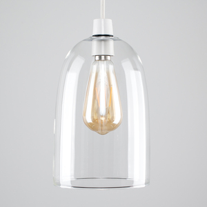 Modern Clear Dome Shaped Glass Ceiling Pendant Light Shade - Silver by ValueLights
