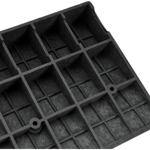 Striped Rubber Non-Slip Car Ramp - Black / 100*50*11cm by Livingandhome