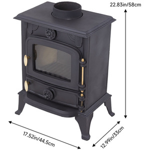 Freestanding Cast Iron Multi-Fuel Stove - Black / 65kg by Livingandhome