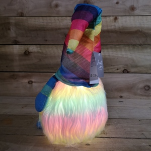 Battery Operated Lit Christmas Rainbow Gonk - Rainbow / 50cm Rainbow Gonk - Sitting by Samuel Alexander