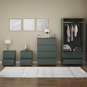 Denver Bedroom Set (2 Drawer Bedside (x2), 4 Drawer Chest, 2 Door Wardrobe) by Vida Designs