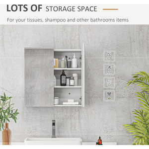 kleankin High Gloss Wall Mounted Bathroom Mirror Cabinet - High gloss by kleankin