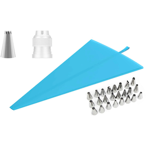 Cake Decorating Piping Bag with 24 Nozzles - White
