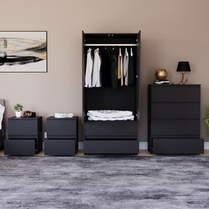 Denver Bedroom Set (2 Drawer Bedside (x2), 4 Drawer Chest, 2 Door Wardrobe) by Vida Designs