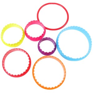 Pack of Six Plastic Round Cookie Cutters