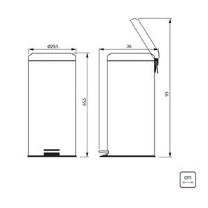 Tramontina Stainless Steel Pedal Bin - Silver / 30l by Tramontina