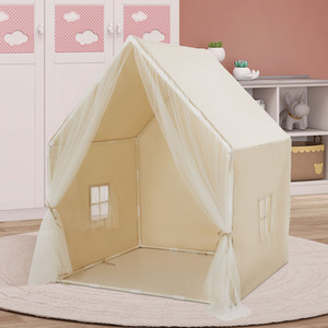 Cozy Play Tent Activity Playhouse for Children - Beige by Livingandhome