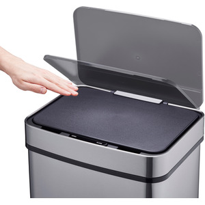 75L Recycling Sensor Bin with 3 Compartments and Food Caddy - Silver / Brushed by Cooks Professional