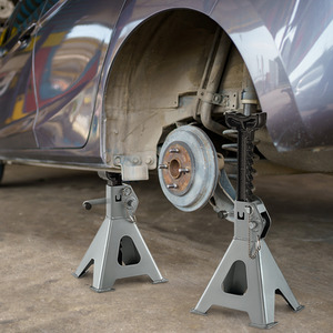 2 Tons Heavy-duty Steel High Lift Jack Stands - Grey by Costway