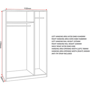 Denver 3 Door Wardrobe Bedroom Set by Seconique