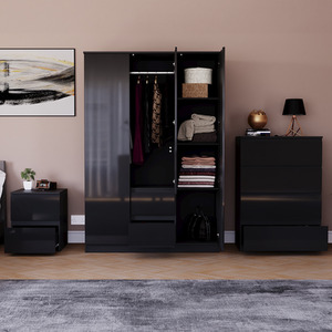 Vida Designs Glinton 3 Piece FSC Bedroom Set - Black by Vida Designs