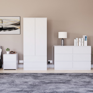 Denver Bedroom Set (2 Drawer Bedside, 6 Drawer Chest, 2 Door 2 Drawer Wardrobe) by Vida Designs