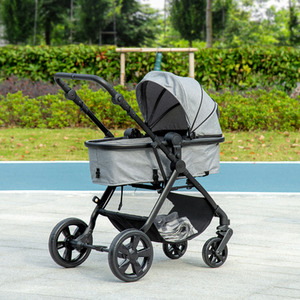 HOMCOM 2 in 1 Pushchair with Reversible Seat Baby Stroller - Grey by HOMCOM