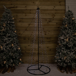 Christmas Pyramid Tree with 580 White and Warm White LEDs - White by Samuel Alexander