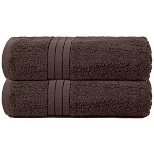 Pack of Cotton Bath Towels - Chocolate / 2 by Brentfords