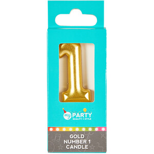 My Party Gold Number Candle - Gold / 1 by My Party