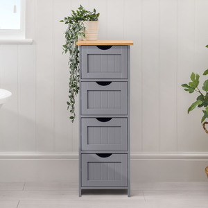 Bathroom 4 Drawer Cabinet - Grey by Christow