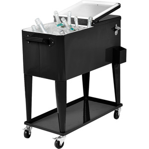 76L Rolling Cooler Cart - Black by Costway
