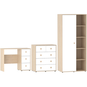 Neptune 3 Piece Bedroom Set - Desk, 5 Drawer Chest, Wardrobe by Vida Designs