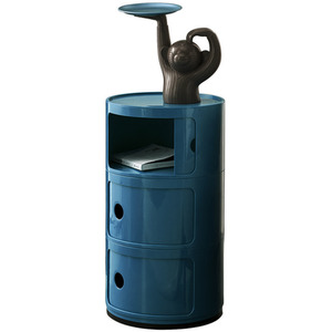 Round Beside Table Filling Cabinet Chest Unit Stockable - Blue / 3 by Livingandhome