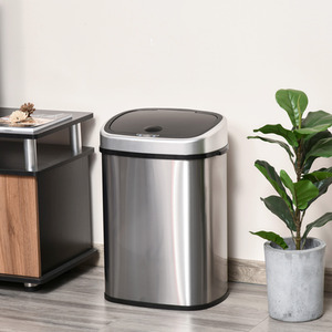 HOMCOM Sensor Waste Bin - Silver / 48l by HOMCOM