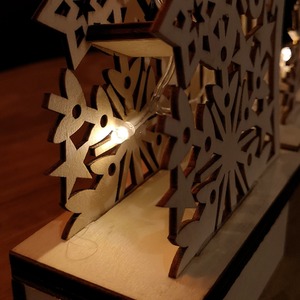 Light up Wooden Christmas Deer with Snowflake Bridge - Brown by Samuel Alexander