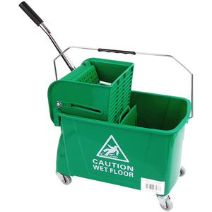 20L Green Kentucky Mop Bucket With Wheels and Handle - Green by STORM TRADING GROUP