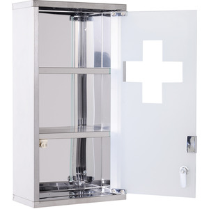 Stainless Steel Wall Mounted Medicine Cabinet - Silver by HOMCOM